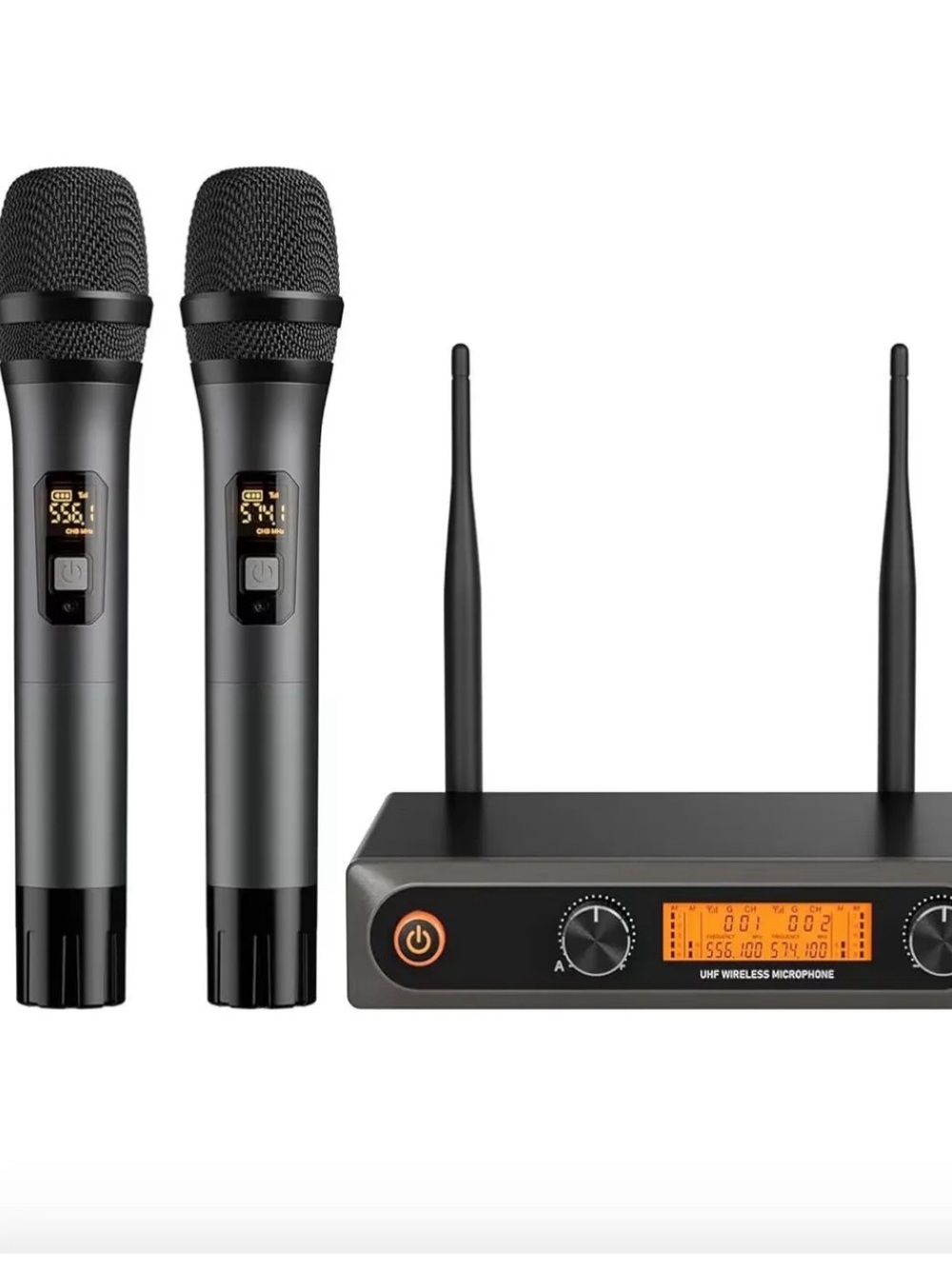 200 Channel Wireless Dual Handheld Microphone System - Black